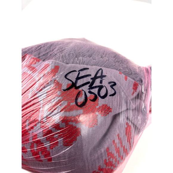 VTG Sears Tapestry Fringe Heavyweight Bedspread USA Made Red Gray 75"x71" - Picture 15 of 15